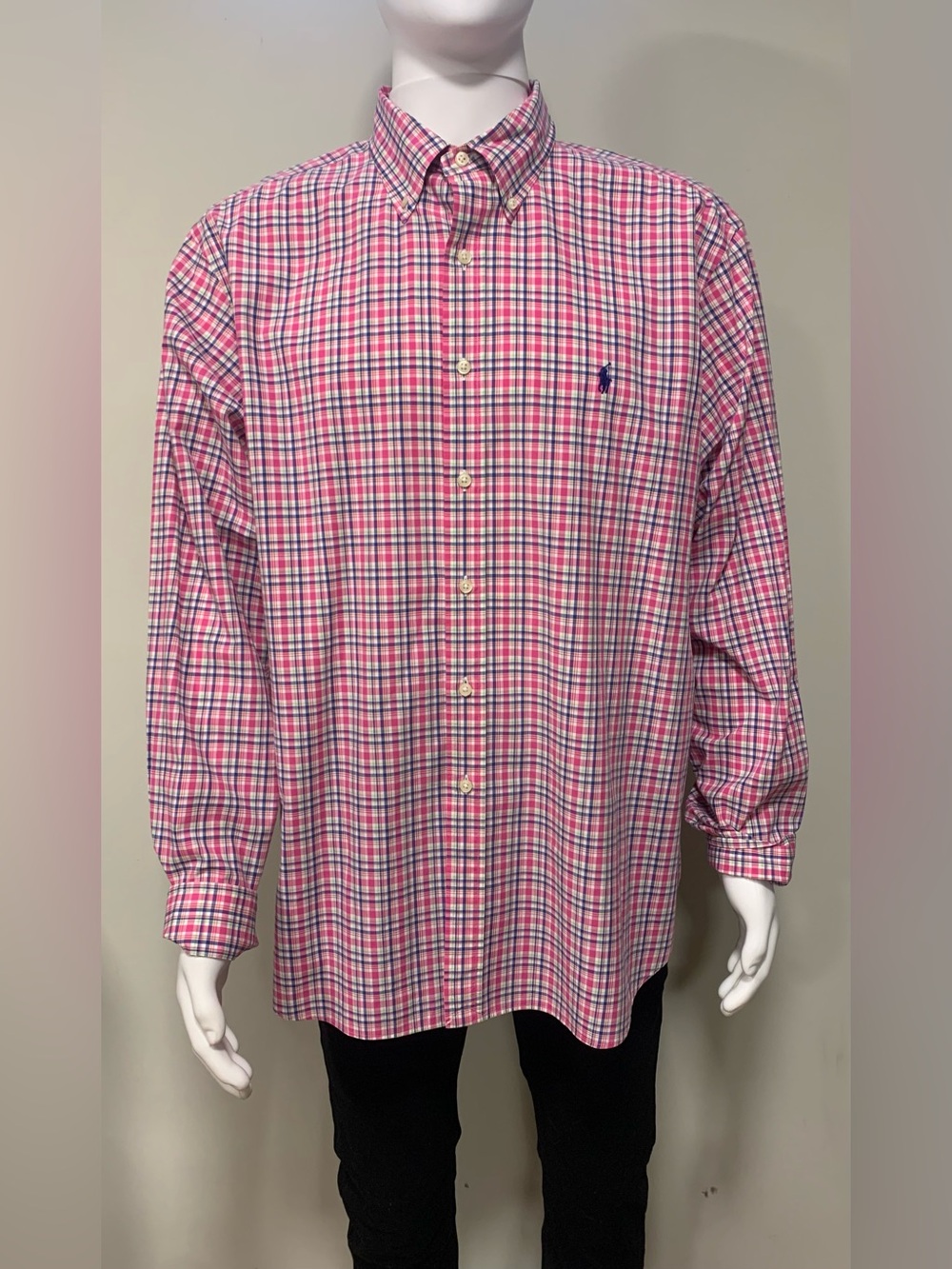 Ralph Lauren Button Down Shirt Plaid Long Sleeve XXL Classic Fit Academia Preppy